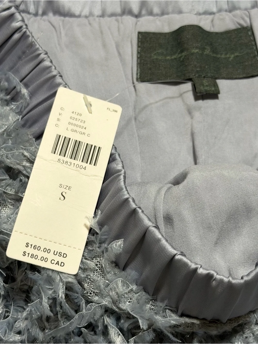 Anthropologie Gray/Blue Shaggy Maxi Skirt